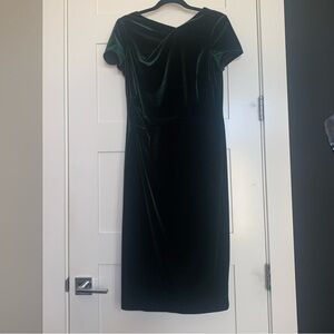 chaps green emerald velvet dress
